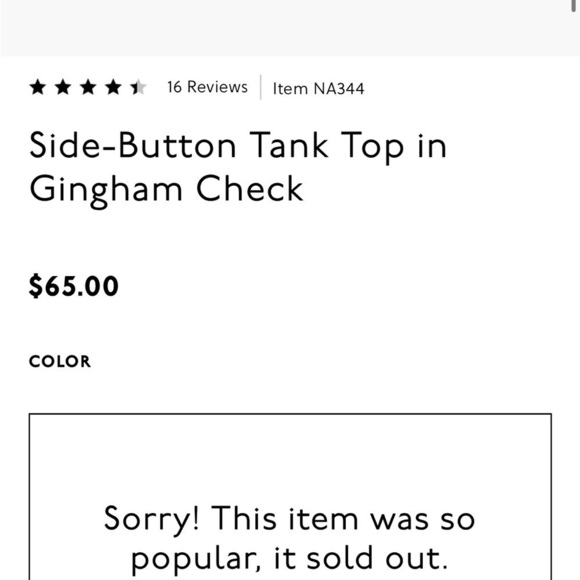 Madewell side button tank top in ginger check print. Size Xs - Picture 16 of 16